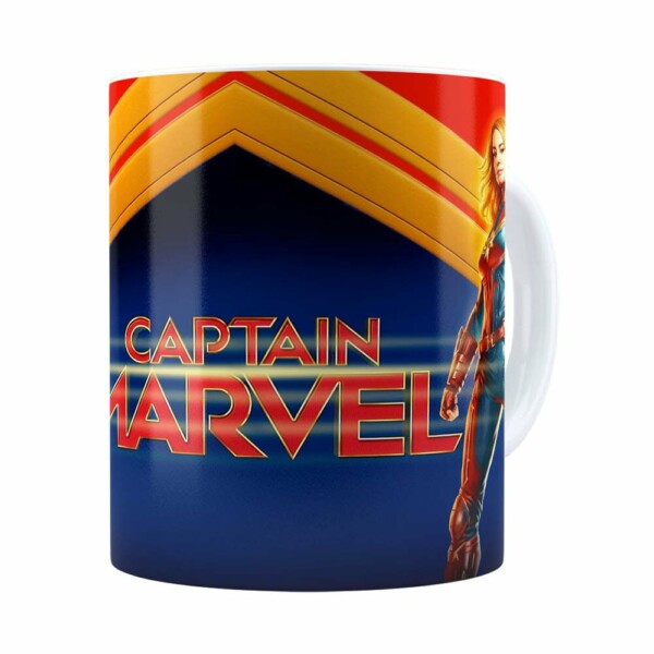 Caneca Capitã Marvel 3d Print Branca