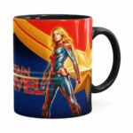 Caneca Capitã Marvel 3d Print Preta
