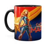 Caneca Capitã Marvel 3d Print Preta