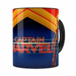 Caneca Capitã Marvel 3d Print Preta