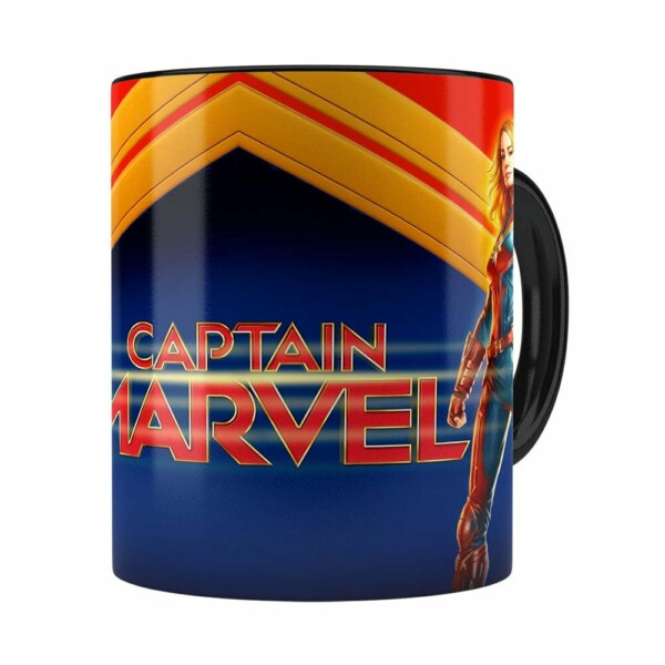 Caneca Capitã Marvel 3d Print Preta
