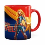 Caneca Capitã Marvel 3d Print Vermelha