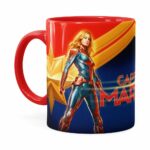 Caneca Capitã Marvel 3d Print Vermelha
