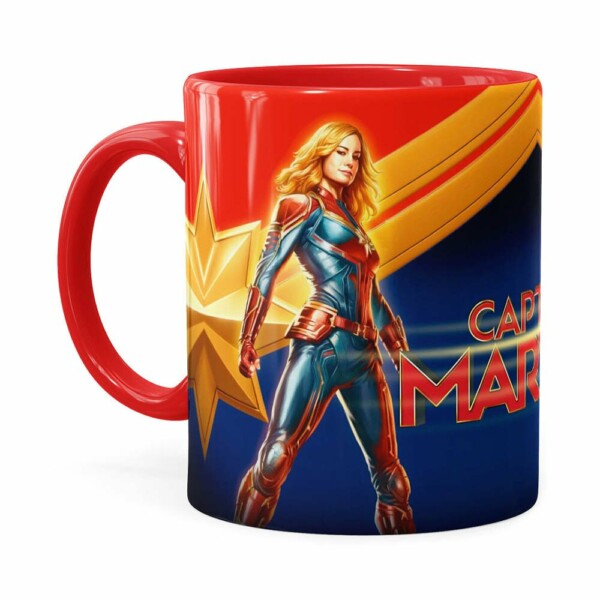 Caneca Capitã Marvel 3d Print Vermelha
