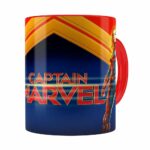 Caneca Capitã Marvel 3d Print Vermelha