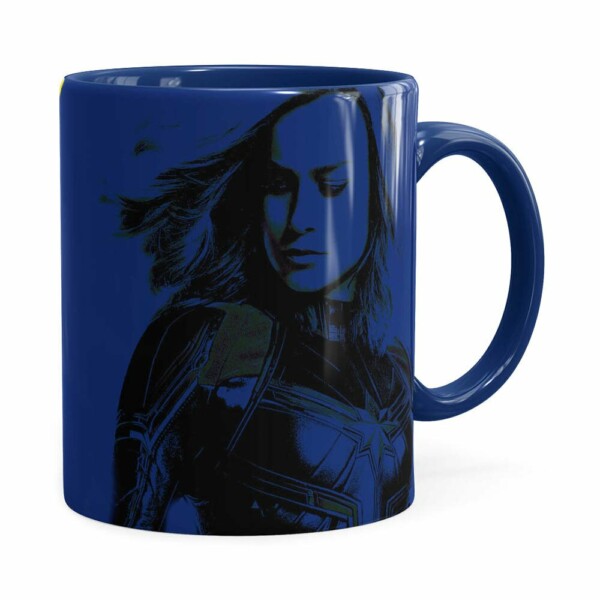 Caneca Capitã Marvel Filme V01 Azul Escuro