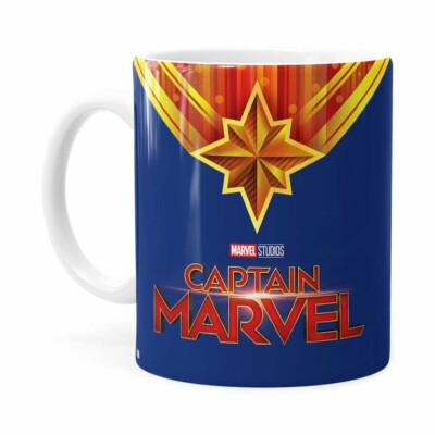 Caneca Capitã Marvel Filme V01 Branca