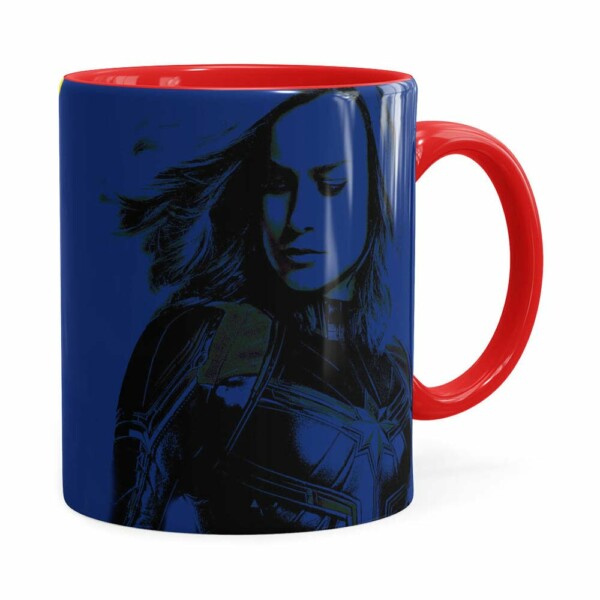 Caneca Capitã Marvel Filme V01 Vermelha