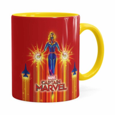 Caneca Capitã Marvel Filme V02 Amarela