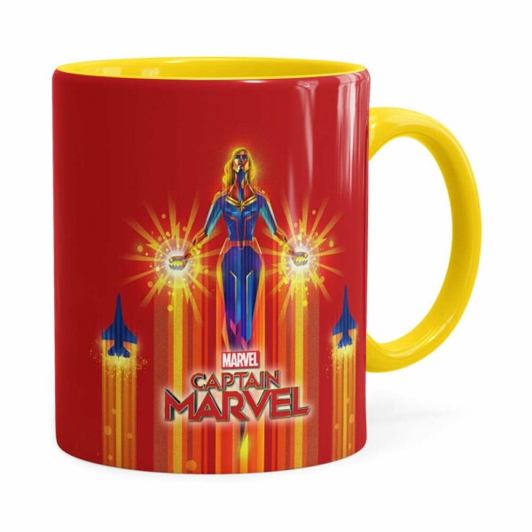 Caneca Capitã Marvel Filme V02 Amarela