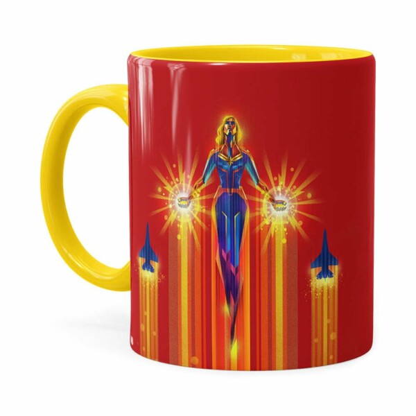 Caneca Capitã Marvel Filme V02 Amarela