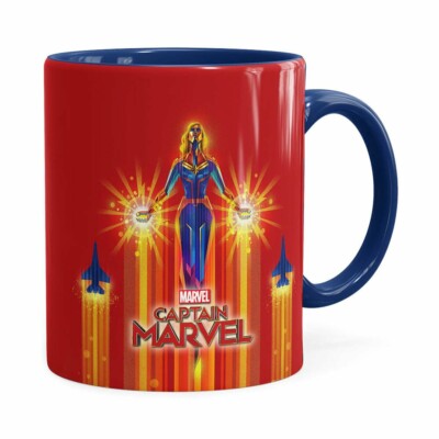 Caneca Capitã Marvel Filme V02 Azul Escuro