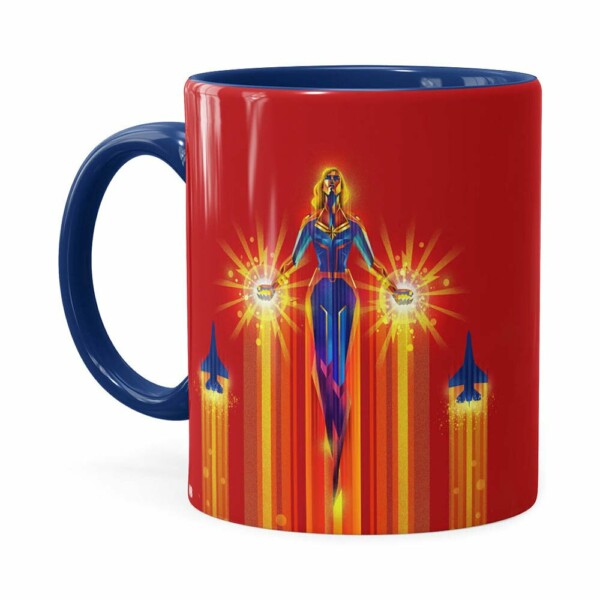 Caneca Capitã Marvel Filme V02 Azul Escuro
