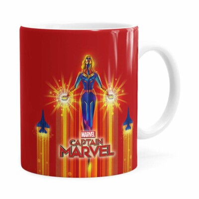 Caneca Capitã Marvel Filme V02 Branca