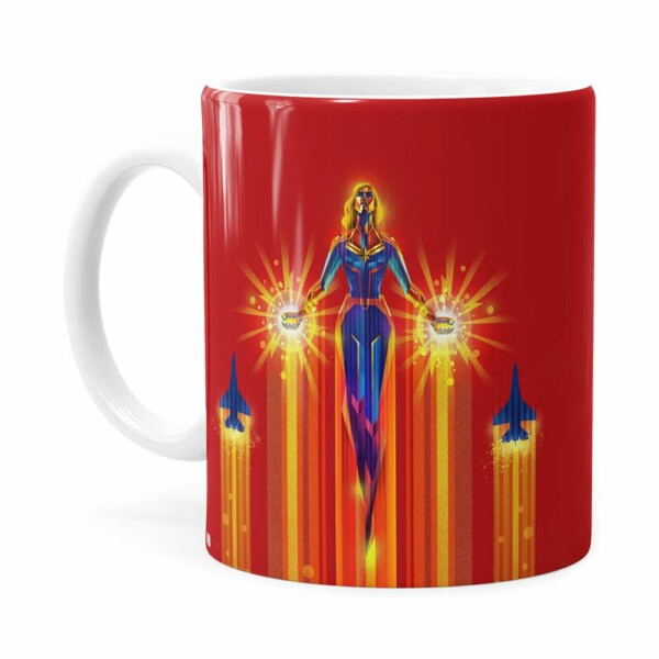 Caneca Capitã Marvel Filme V02 Branca