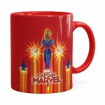 Caneca Capitã Marvel Filme V02 Vermelha