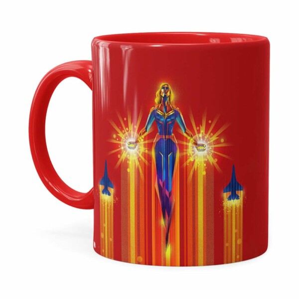 Caneca Capitã Marvel Filme V02 Vermelha