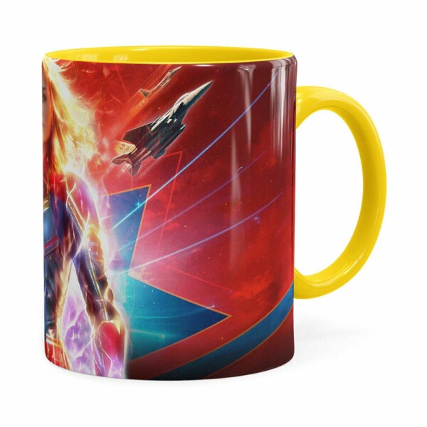 Caneca Capitã Marvel Filme V03 Amarela