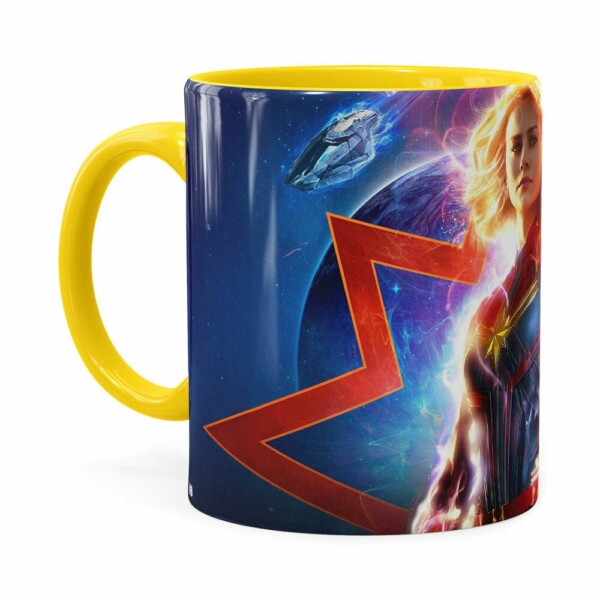 Caneca Capitã Marvel Filme V03 Amarela