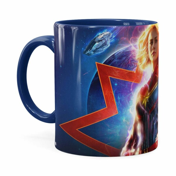 Caneca Capitã Marvel Filme V03 Azul Escuro