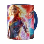 Caneca Capitã Marvel Filme V03 Azul Escuro