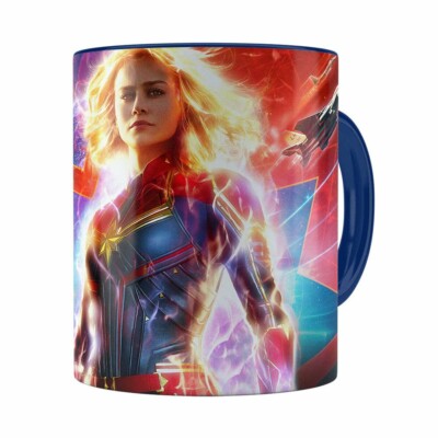 Caneca Capitã Marvel Filme V03 Azul Escuro
