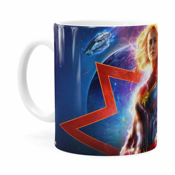 Caneca Capitã Marvel Filme V03 Branca