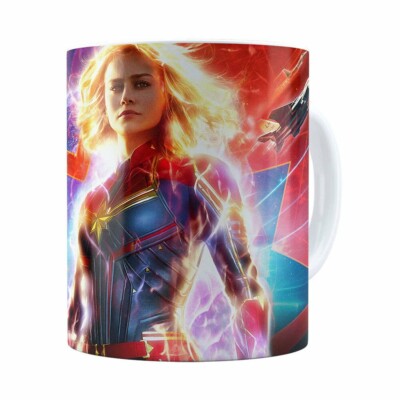 Caneca Capitã Marvel Filme V03 Branca