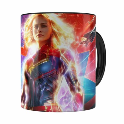 Caneca Capitã Marvel Filme V03 Preta