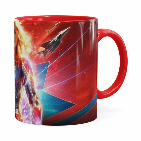 Caneca Capitã Marvel Filme V03 Vermelha