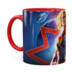 Caneca Capitã Marvel Filme V03 Vermelha