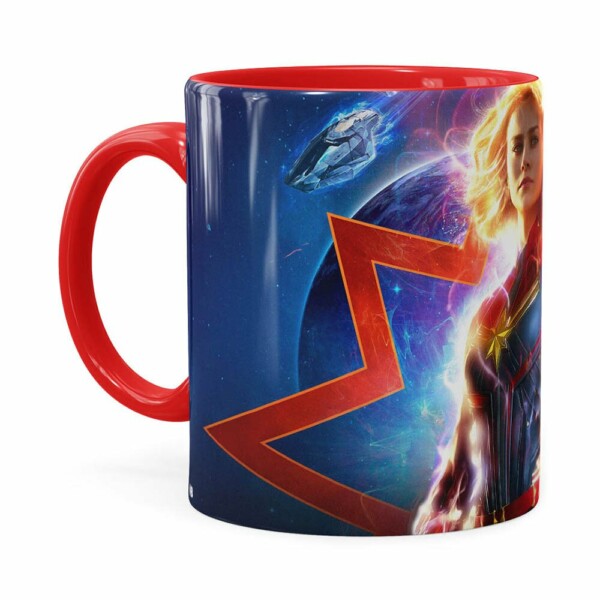 Caneca Capitã Marvel Filme V03 Vermelha