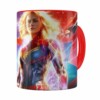Caneca Capitã Marvel Filme V03 Vermelha