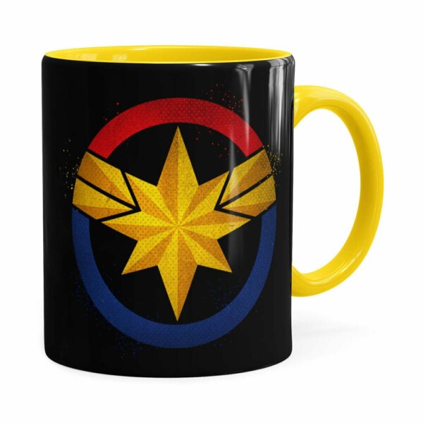 Caneca Capitã Marvel Filme V04 Amarela