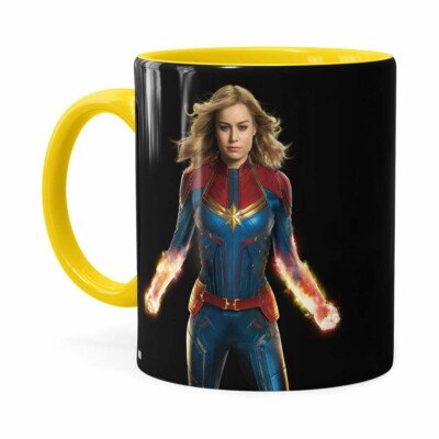 Caneca Capitã Marvel Filme V04 Amarela