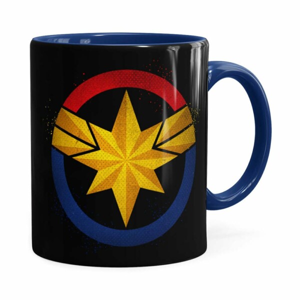 Caneca Capitã Marvel Filme V04 Azul Escuro