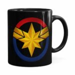 Caneca Capita Marvel Filme V04 Preta
