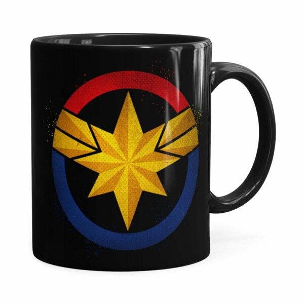Caneca Capita Marvel Filme V04 Preta