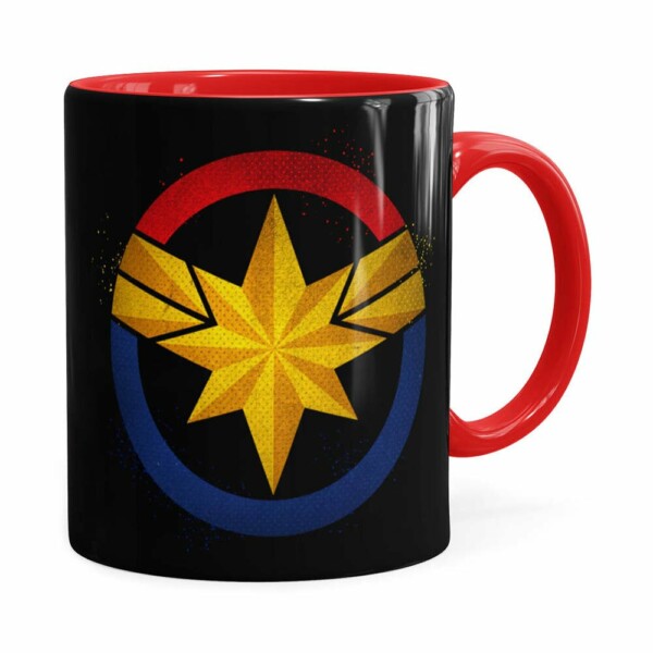Caneca Capitã Marvel Filme V04 Vermelha