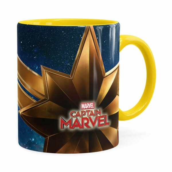 Caneca Capitã Marvel Filme V05 Amarela