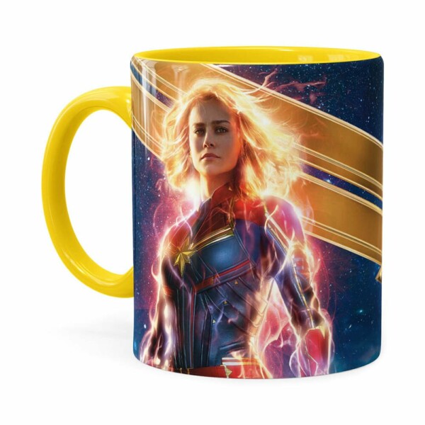 Caneca Capitã Marvel Filme V05 Amarela