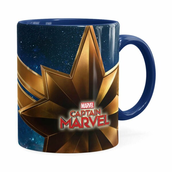 Caneca Capitã Marvel Filme V05 Azul Escuro