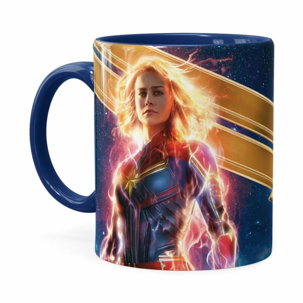 Caneca Capitã Marvel Filme V05 Azul Escuro