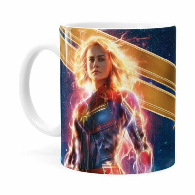 Caneca Capitã Marvel Filme V05 Branca