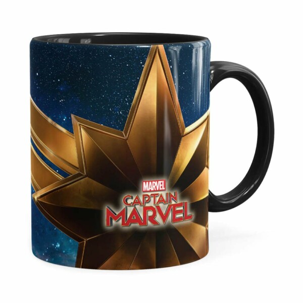 Caneca Capitã Marvel Filme V05 Preta