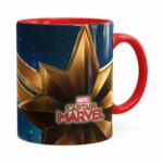 Caneca Capitã Marvel Filme V05 Vermelha