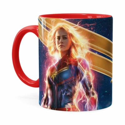 Caneca Capitã Marvel Filme V05 Vermelha