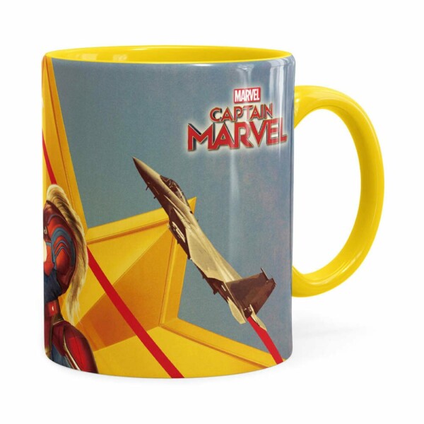 Caneca Capitã Marvel Filme V06 Amarela