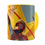 Caneca Capitã Marvel Filme V06 Amarela