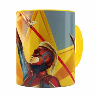 Caneca Capitã Marvel Filme V06 Amarela